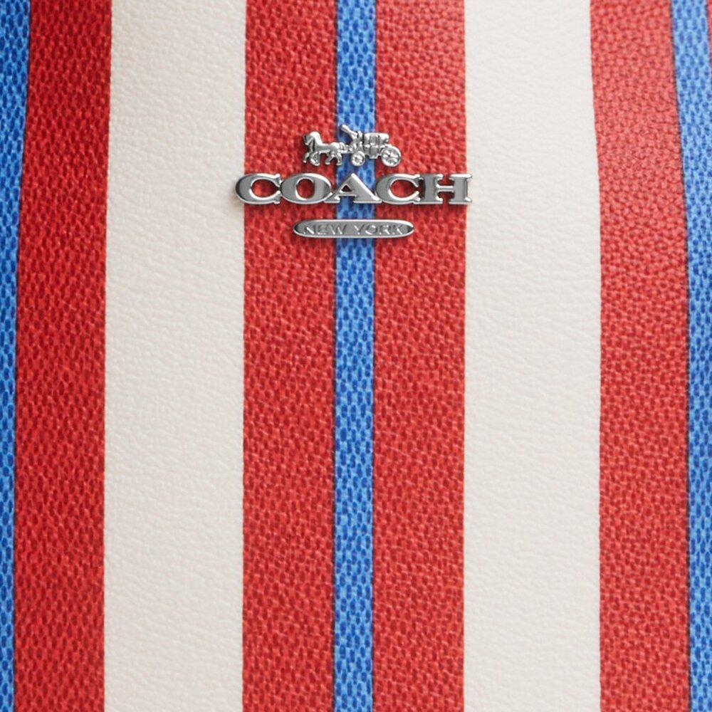 Small City Tote With Stripe Print